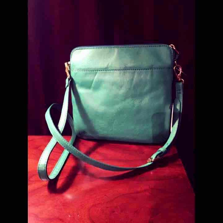 Fossil Leather green cross body