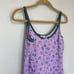 VTG Free People Chemise M Purple Floral Cotton Knit Stretch Ruffle Cottagecore