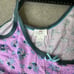 VTG Free People Chemise M Purple Floral Cotton Knit Stretch Ruffle Cottagecore