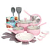 Clean Ceramic 16 Piece Non-Stick Aluminum Cookware Set, Pink-ZYH213SDA
