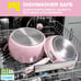 Clean Ceramic 16 Piece Non-Stick Aluminum Cookware Set, Pink-ZYH213SDA