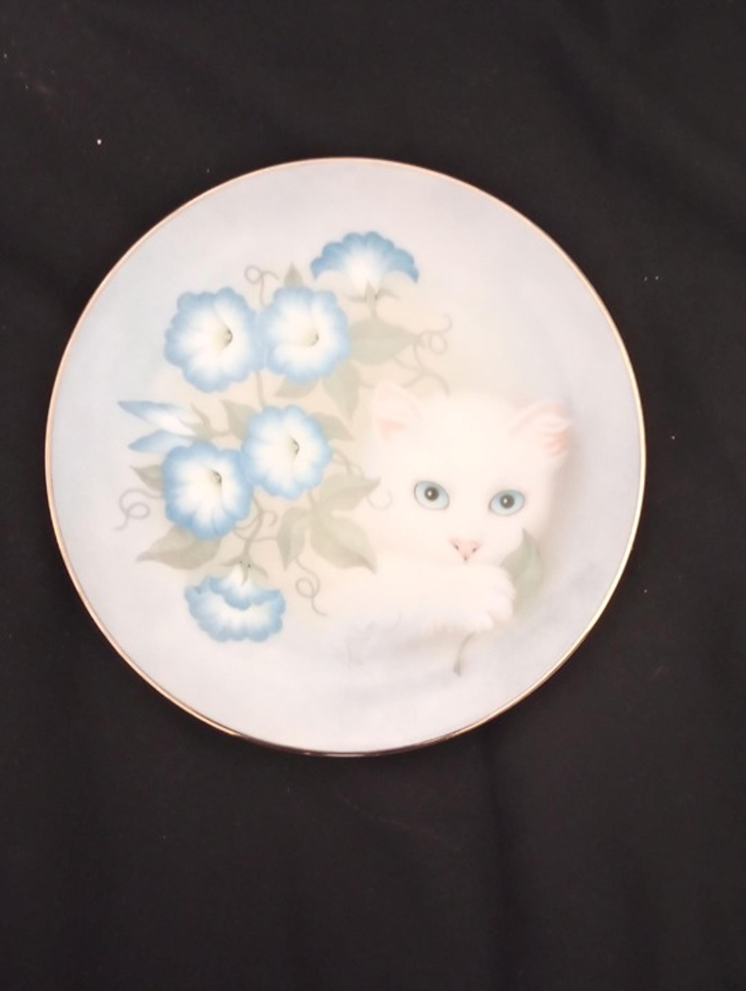 Hamilton Collection Petals & Purrs "Morning Glories" Kitten Collector's Plate