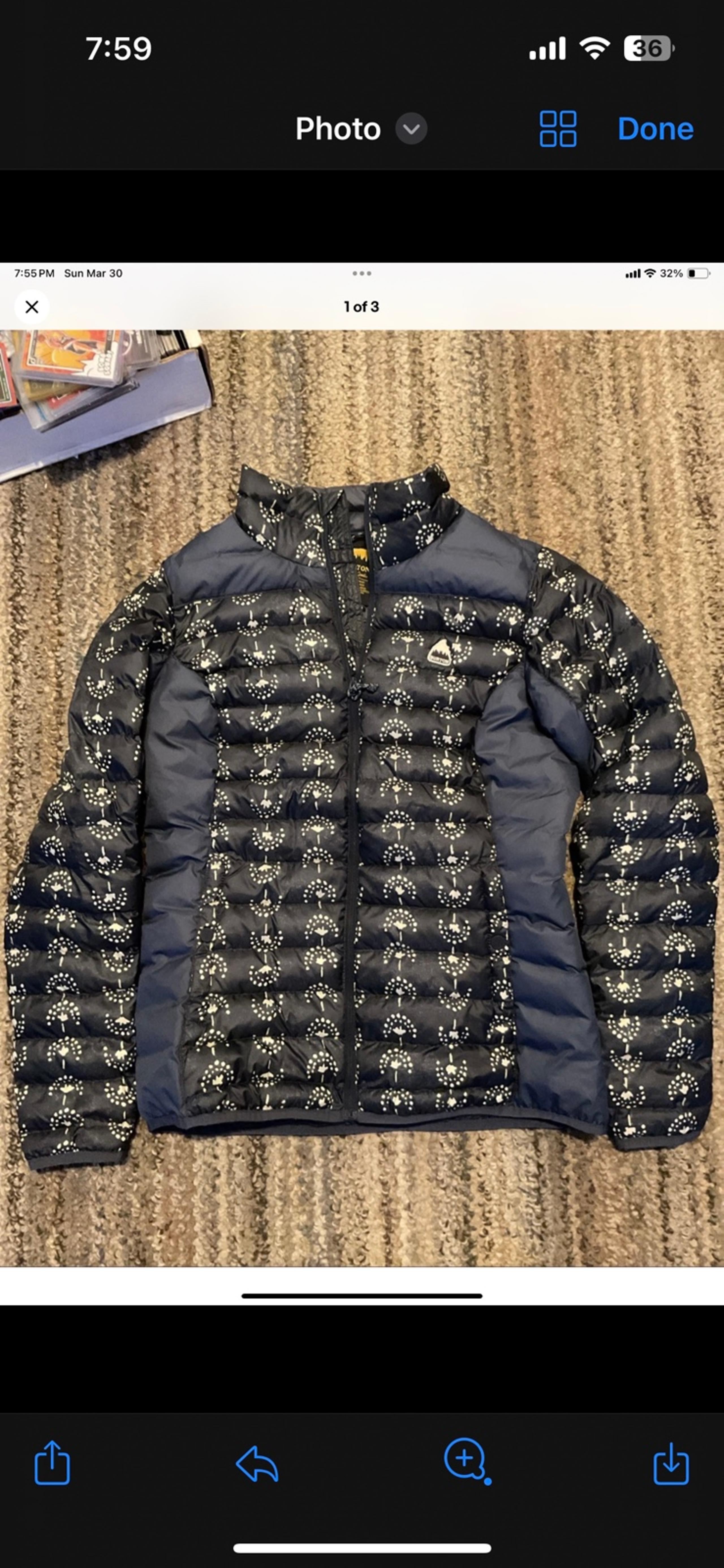Burton womens puffer jacket size small