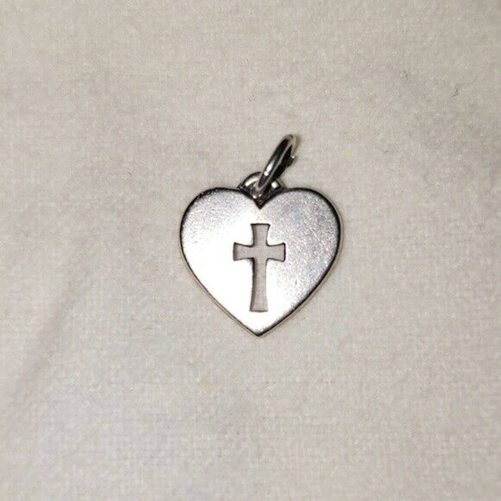 James Avery Cross Heart Silver Charm