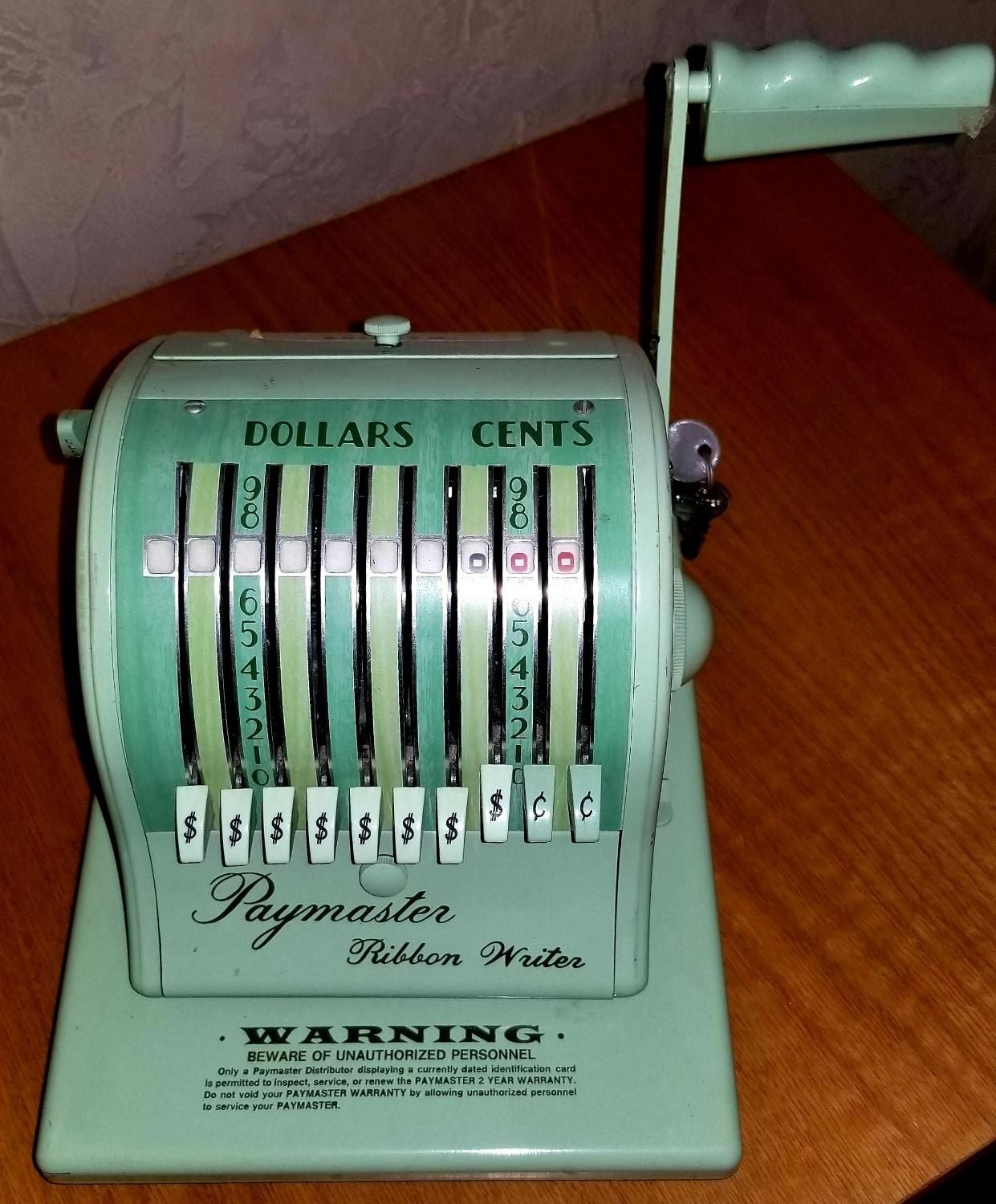 Paymaster series 8000 vintage check writer