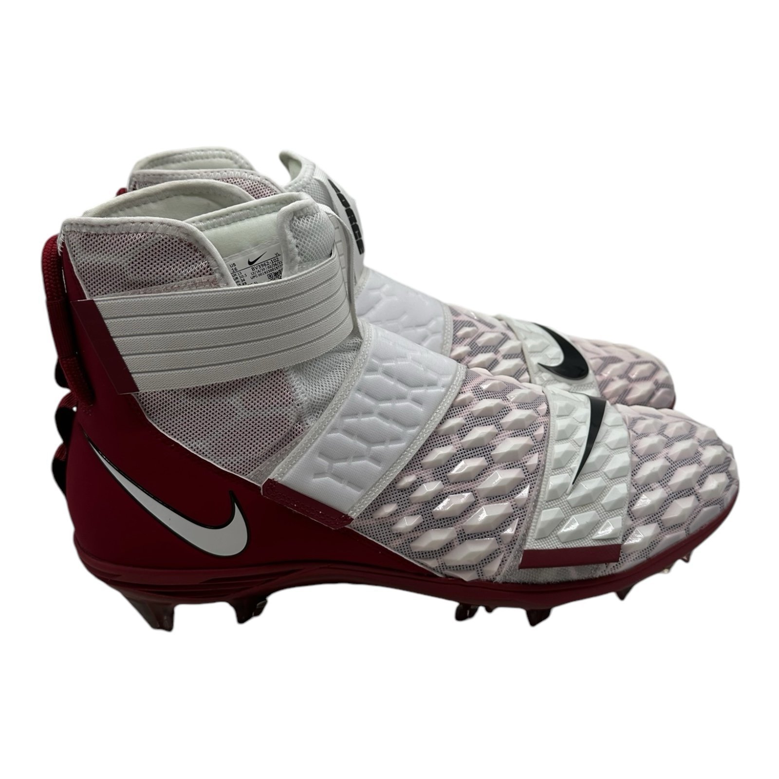 Nike Force Savage Elite 2 Football Cleats Men's 16 White/Cardinal Red BV3962-102