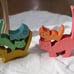 Wooden cat toy, folk craft.
