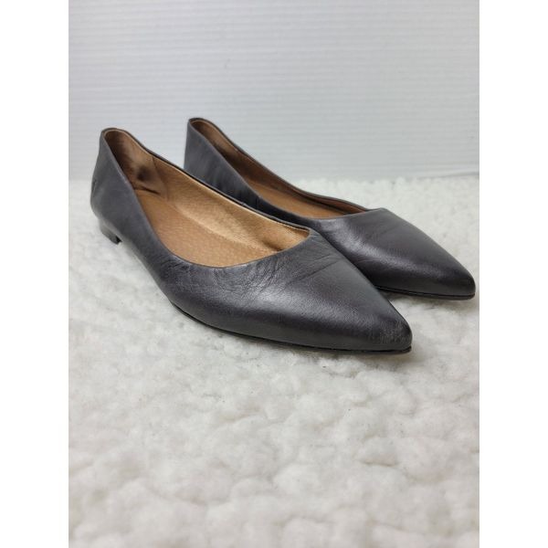 Frye Sienna Womens Ballet Flat Size 9.5 Charcoal Point Toe Slip On Shoes
