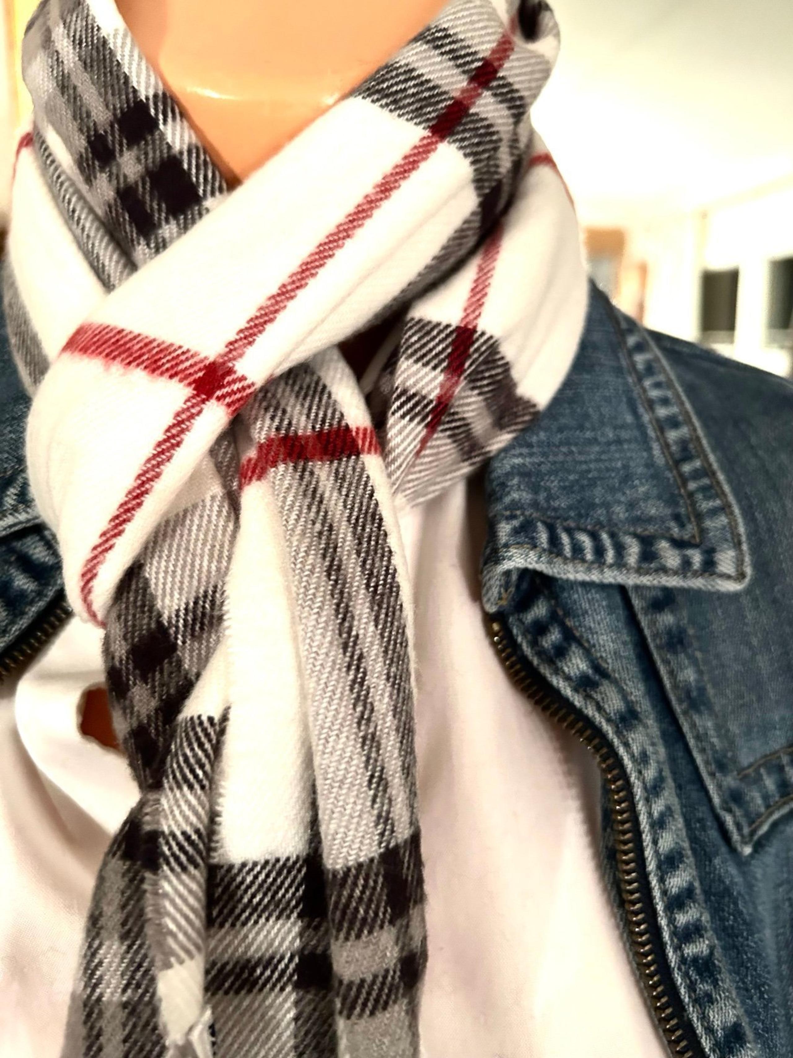 Plaid and Stripes Winter Scarf 66”x10.5” cozy ❤️