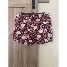 White House Black Market chino shorts 4 floral stretch cotton spandex