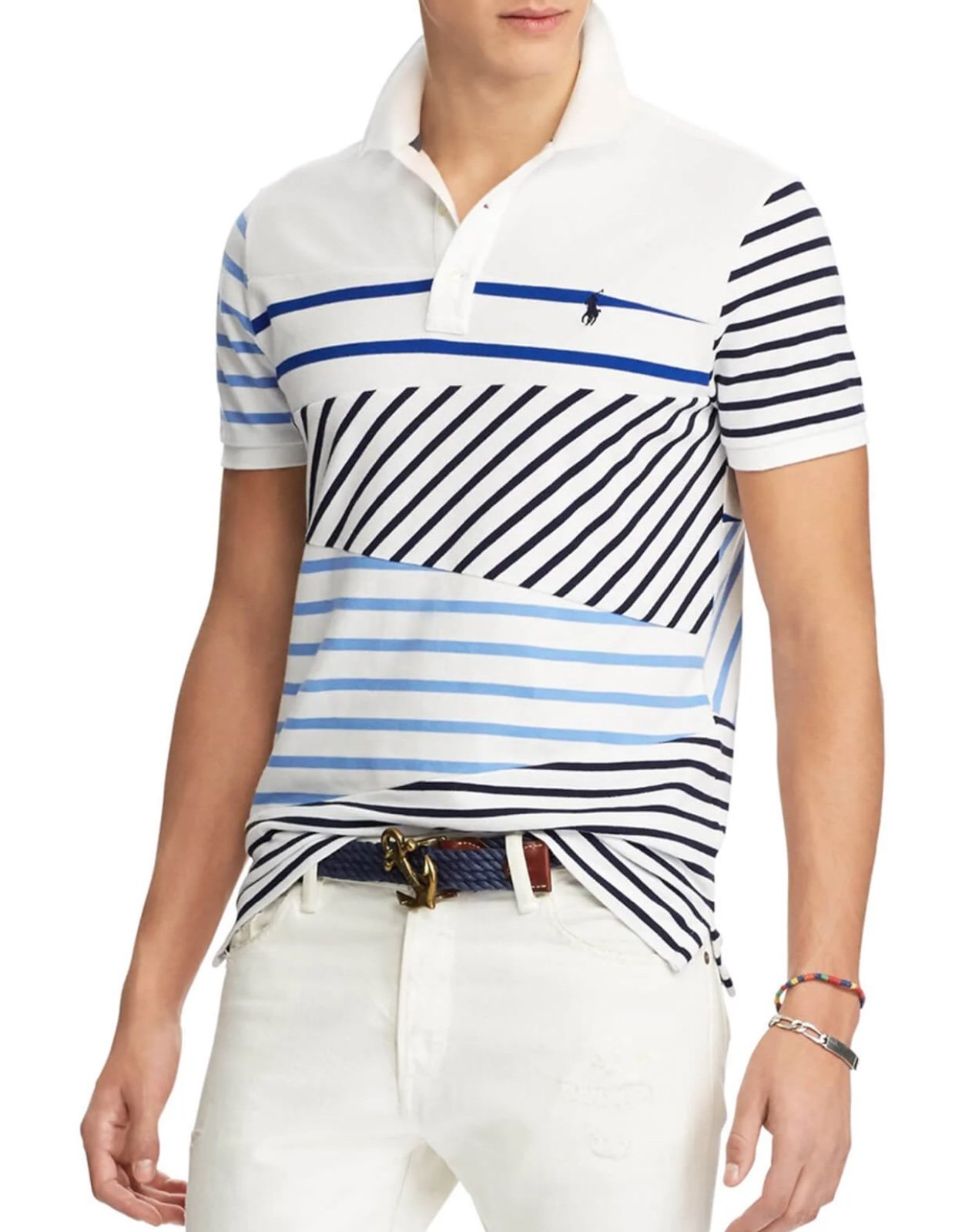 Polo Ralph Lauren Striped Cotton Polo Shirt Size Medium