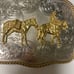 Vintage Montana Silversmiths Vintage Engraved Western Team Ropers Belt Buckle