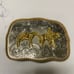 Vintage Montana Silversmiths Vintage Engraved Western Team Ropers Belt Buckle