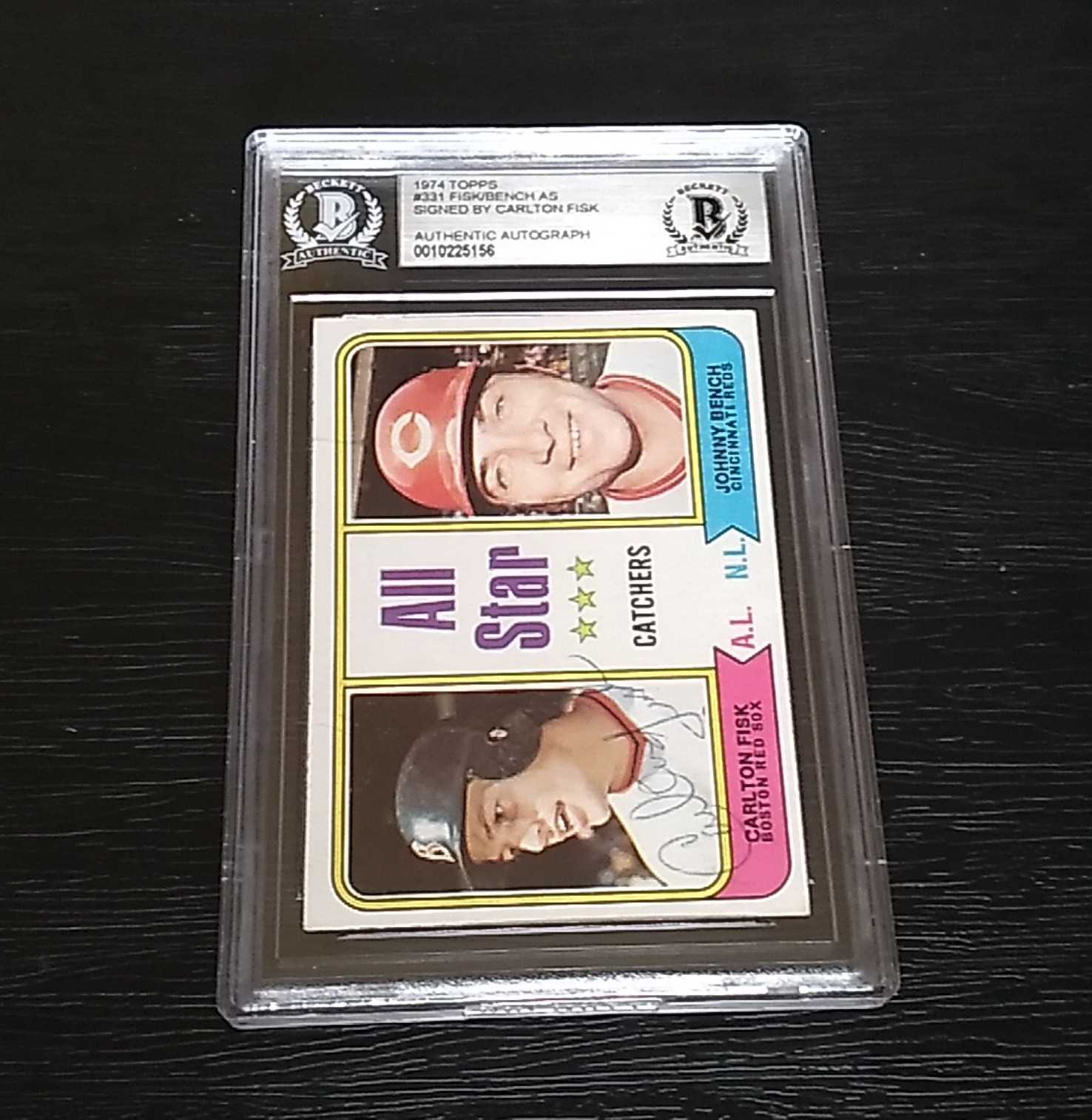 CARLTON FISK HOF AUTOGRAPHED SIGNED 1974 TOPPS AS CARD BAS BECKETT FREE SHIPPING