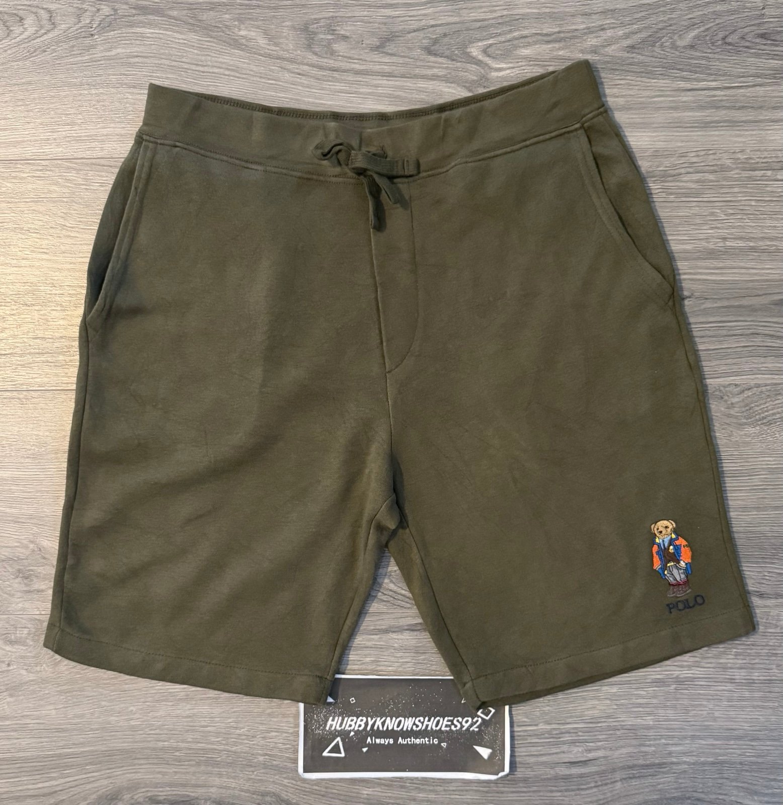 Polo Ralph Lauren Men’s Olive Green Bear Fleece Cotton Shorts NWOT Size Medium