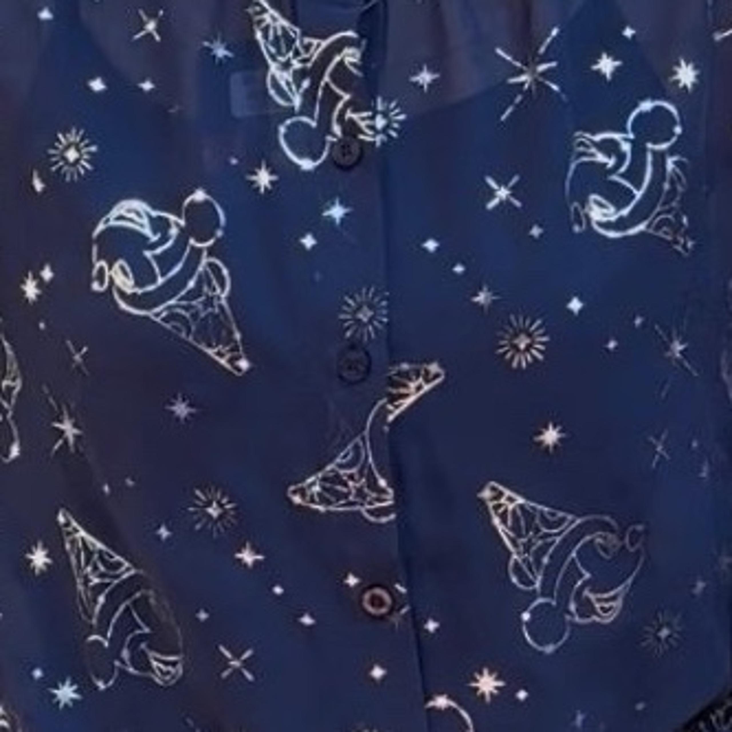 Hong Kong Disneyland Fantasia 2000 Sorcerer Mickey Print Translucent Blouse
