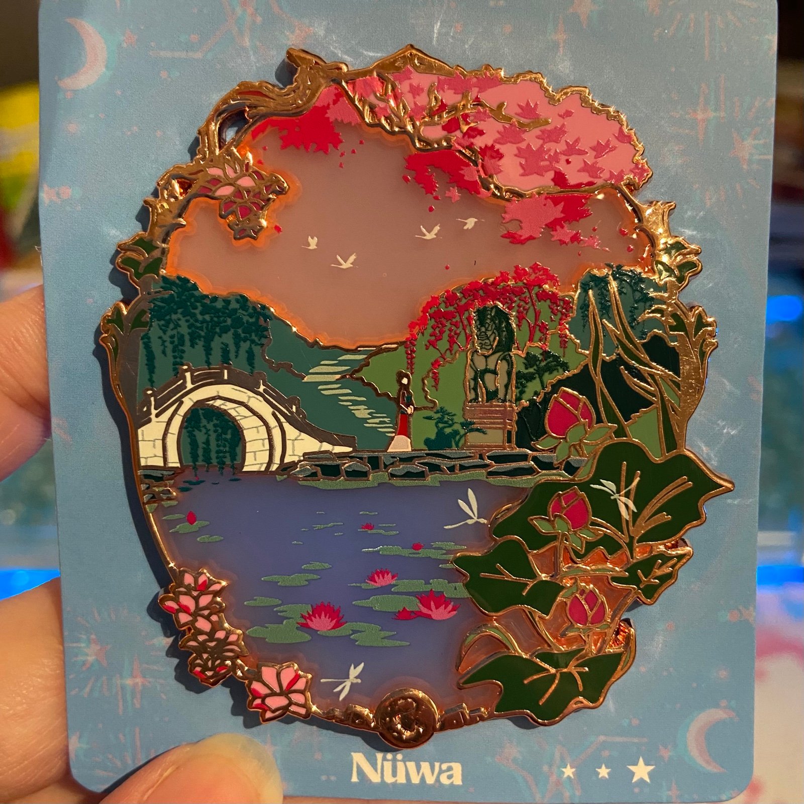 Madebynuwa Mulan Reflection Rose Variant Stained Glass Enamel Pin