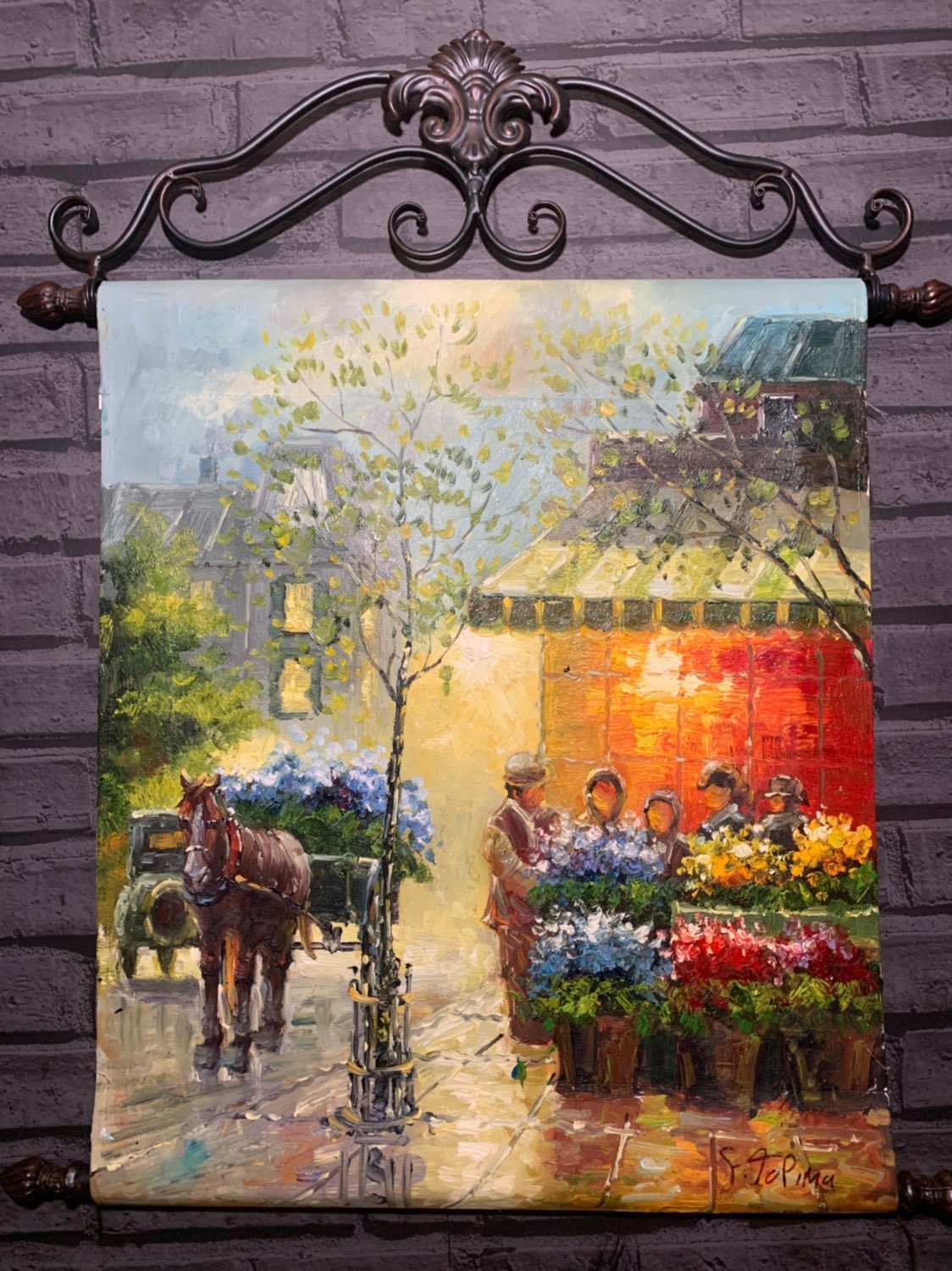 Tapestry Oil Painting Signed By Artist