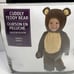 Cuddly Teddy Bear Costume Brown Toddler (2T) Jumpsuit + Head Piece/ Hood w/ Ears