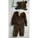 Cuddly Teddy Bear Costume Brown Toddler (2T) Jumpsuit + Head Piece/ Hood w/ Ears