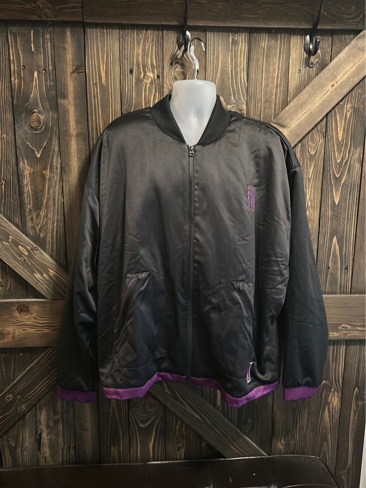 Adidas Dame 8 Innovation Jacket Bomber Black Purple Oakland XXL HE5466