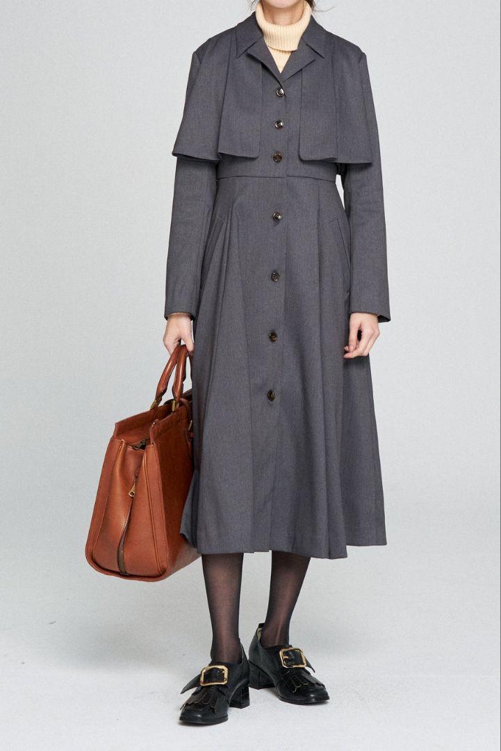 tnewties ¥1,000,000 Prize Inverness Coat Dress - Gray