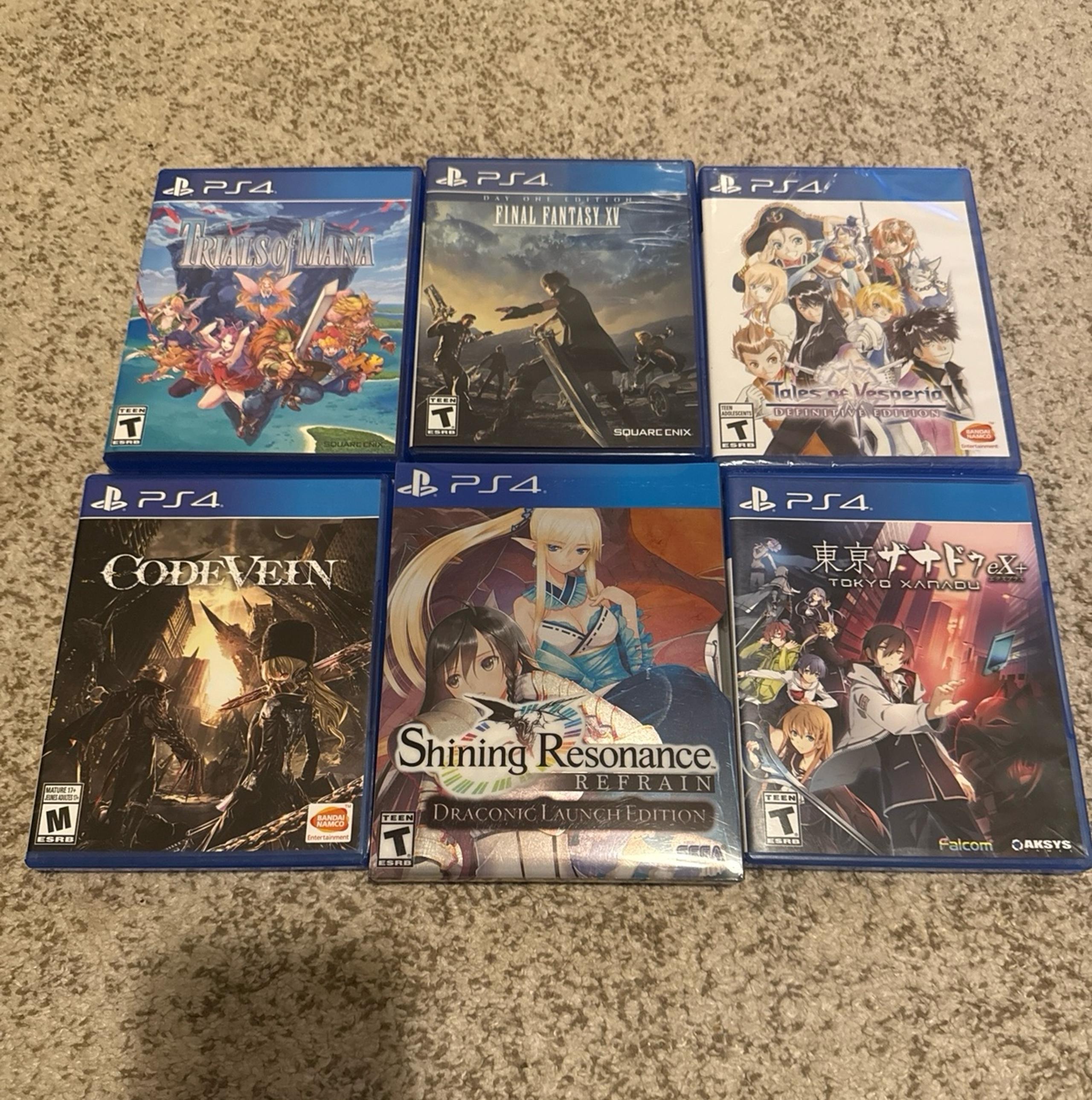 Playstation 4 JRPG Video Game Lot (TESTED & WORKING, COMPLETE IN BOX/CIB, OOP)