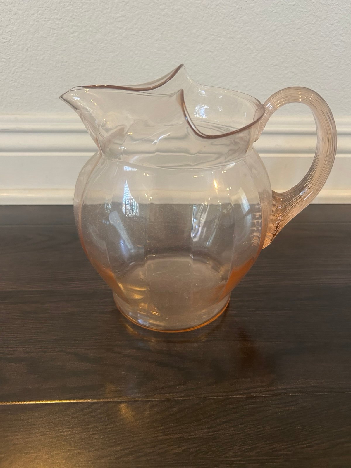 Pink Glass Pitcher