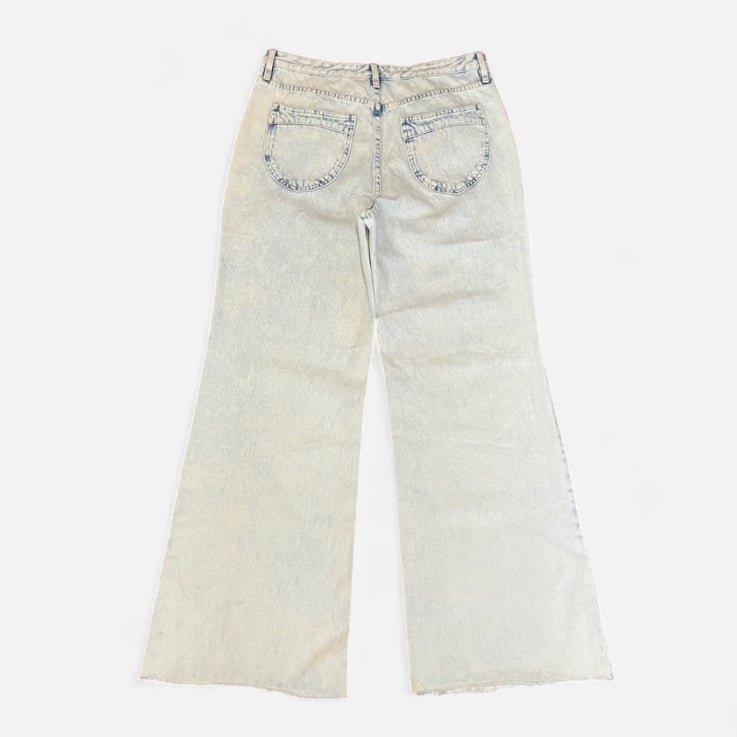 FREE PEOPLE We The Free Gold Coast Flare Leg High Rise Jeans Button Fly Women 31