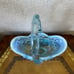 Vtg Fenton Glass Lily Of The Valley Aqua Blue Opalescent Handled Basket *read