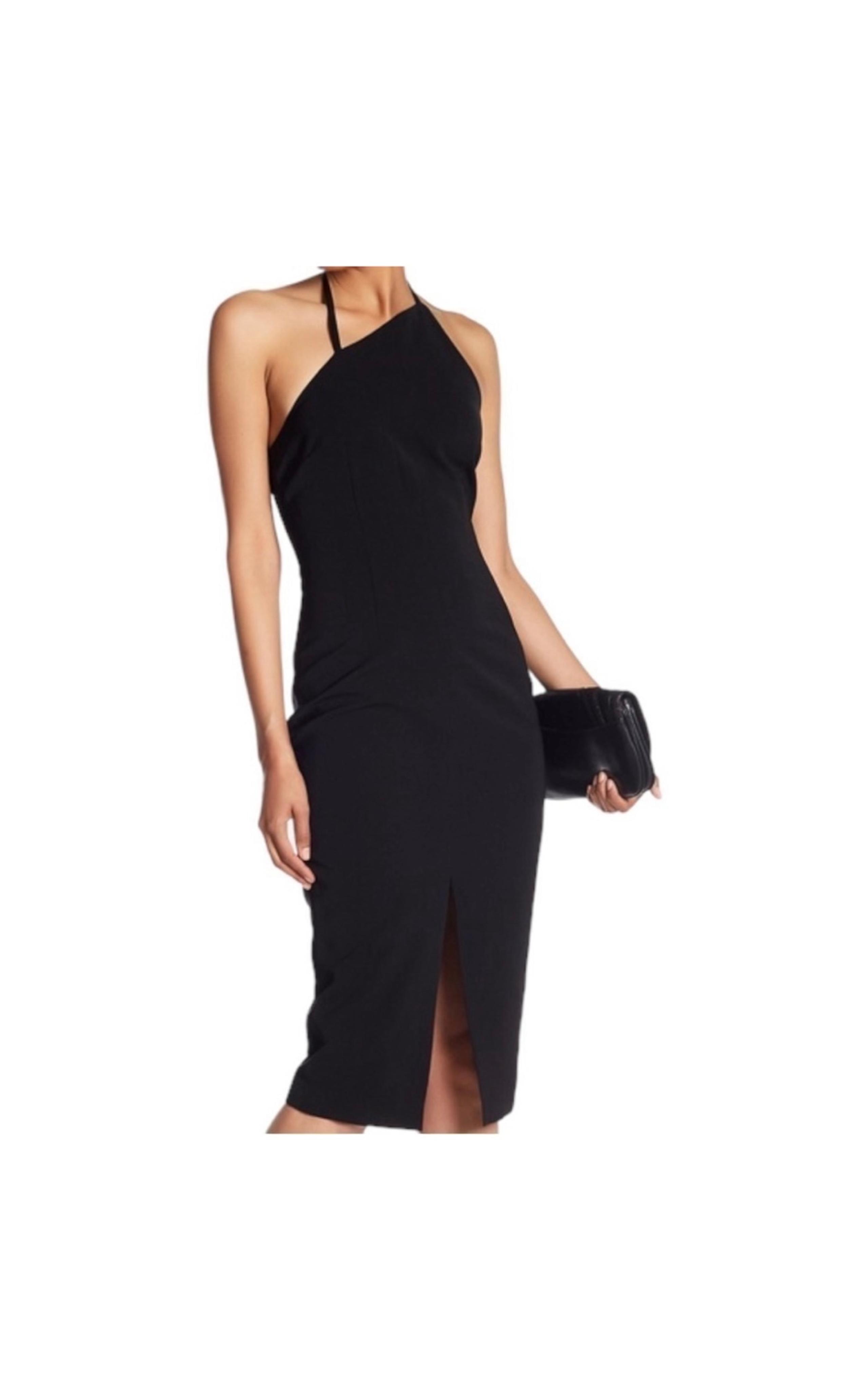Keepsake The Label Black Halter Midi Dress Open Back Size Small