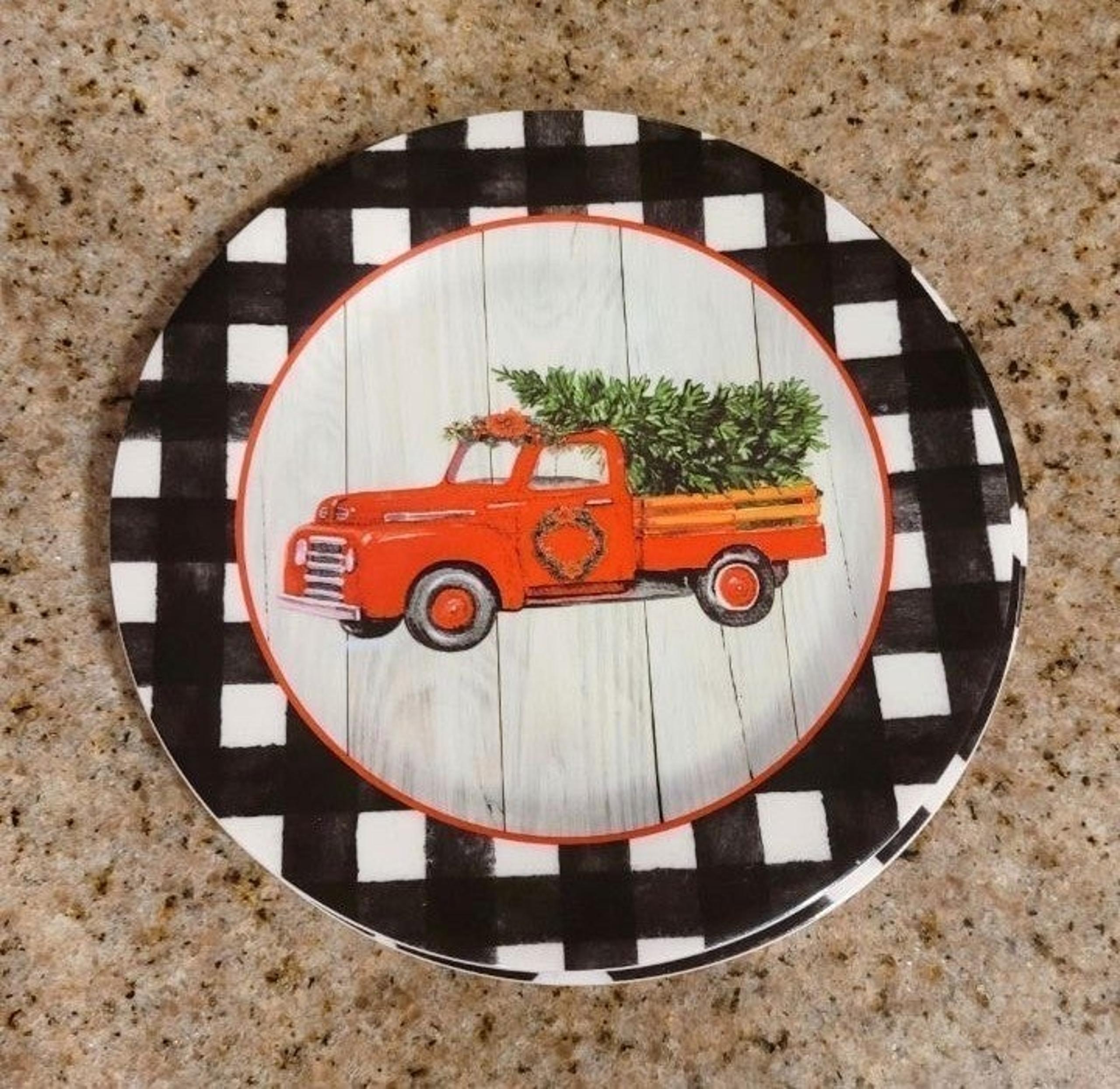 Buffalo Plaid Christmas Melamine Plates