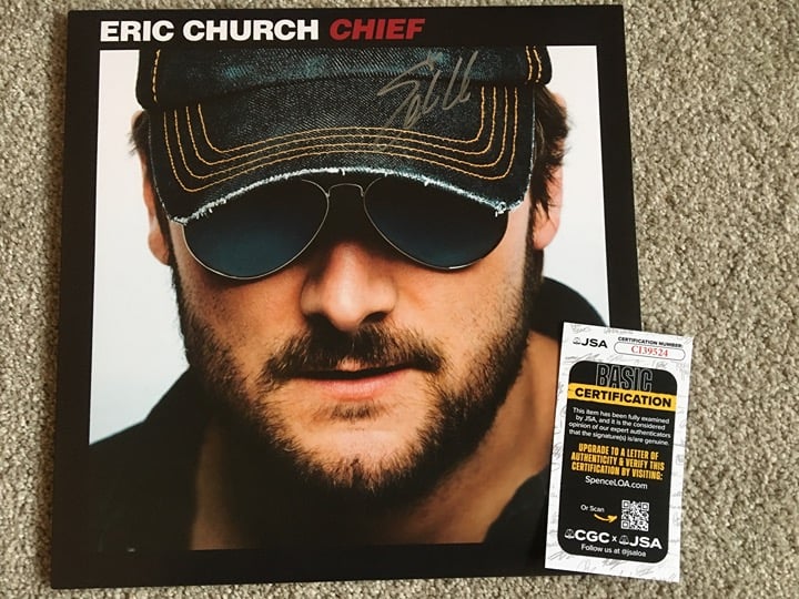 Eric Church Chief Signed Vinyl Record JSA COA AUTOGRAPH RARE No CD