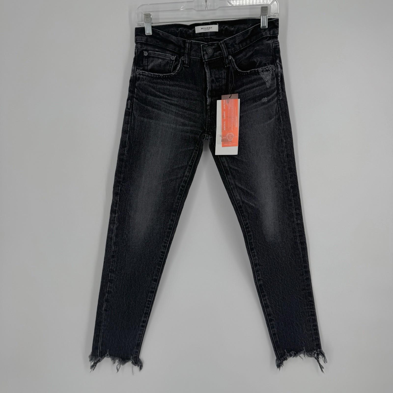Moussy Vintage jeans 25 black staley straight leg miniamlist ankle festival work