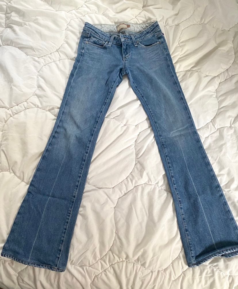 Vintage paige brand medium wash lowrise flared jeans