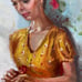 oil painting-girl with flower