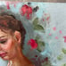 oil painting-girl with flower