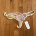 For Love & Lemons XL Floral Frenzy Embroidery Thong Panty Pink Lace Yellow NWT