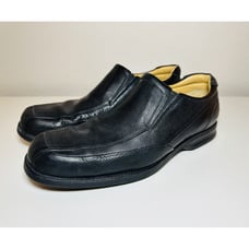 Johnston & Murphy Sheepskin Slip On Leather Black Shoes 20-7615 Men's 10M