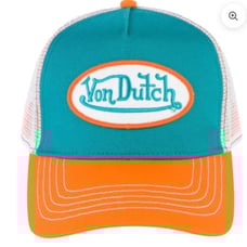 Von Dutch Adjustable Hat Teal / White/ Orange New