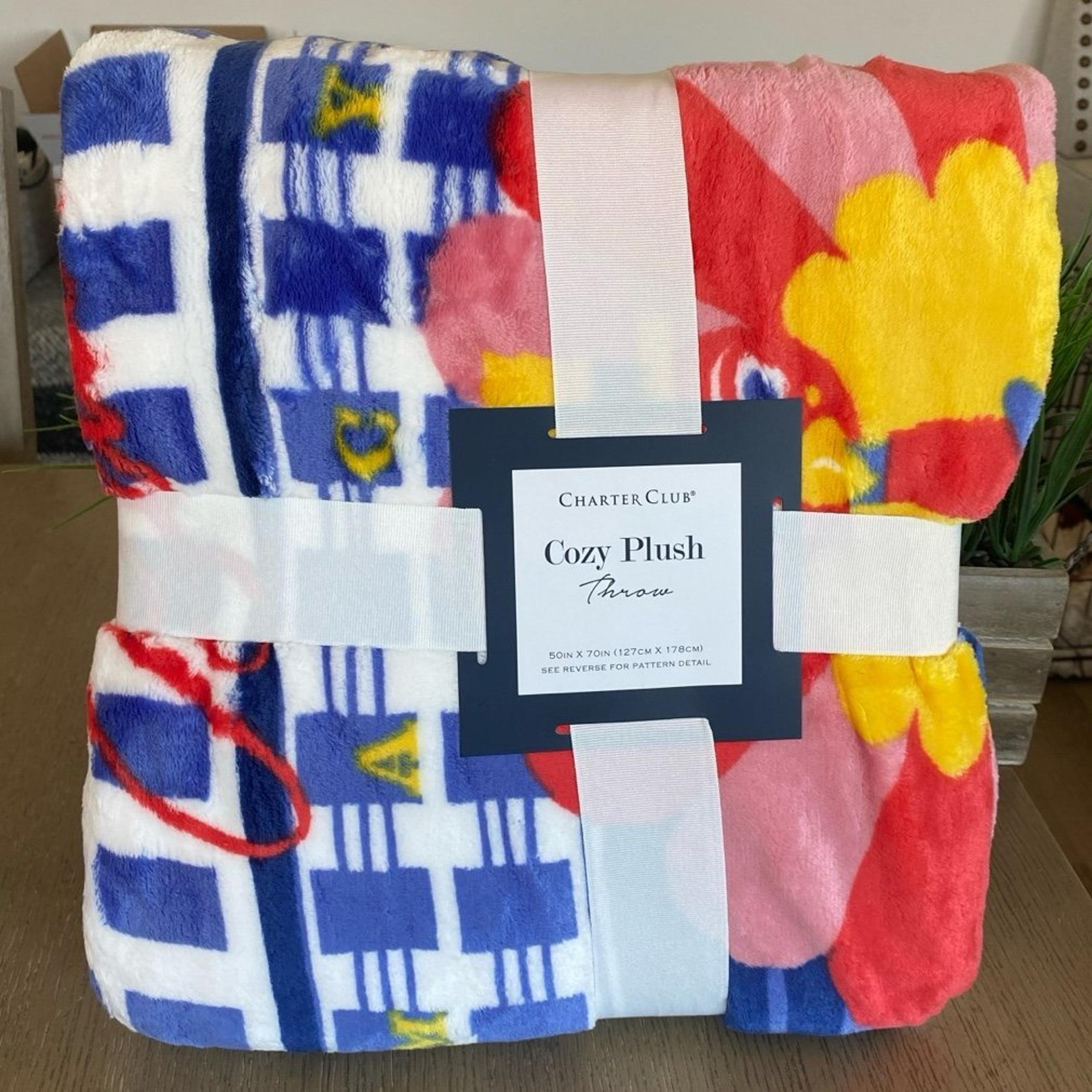 Brand New✨ Charter Club  Cozy Plush Parade Throw Blanket 50” x 70”