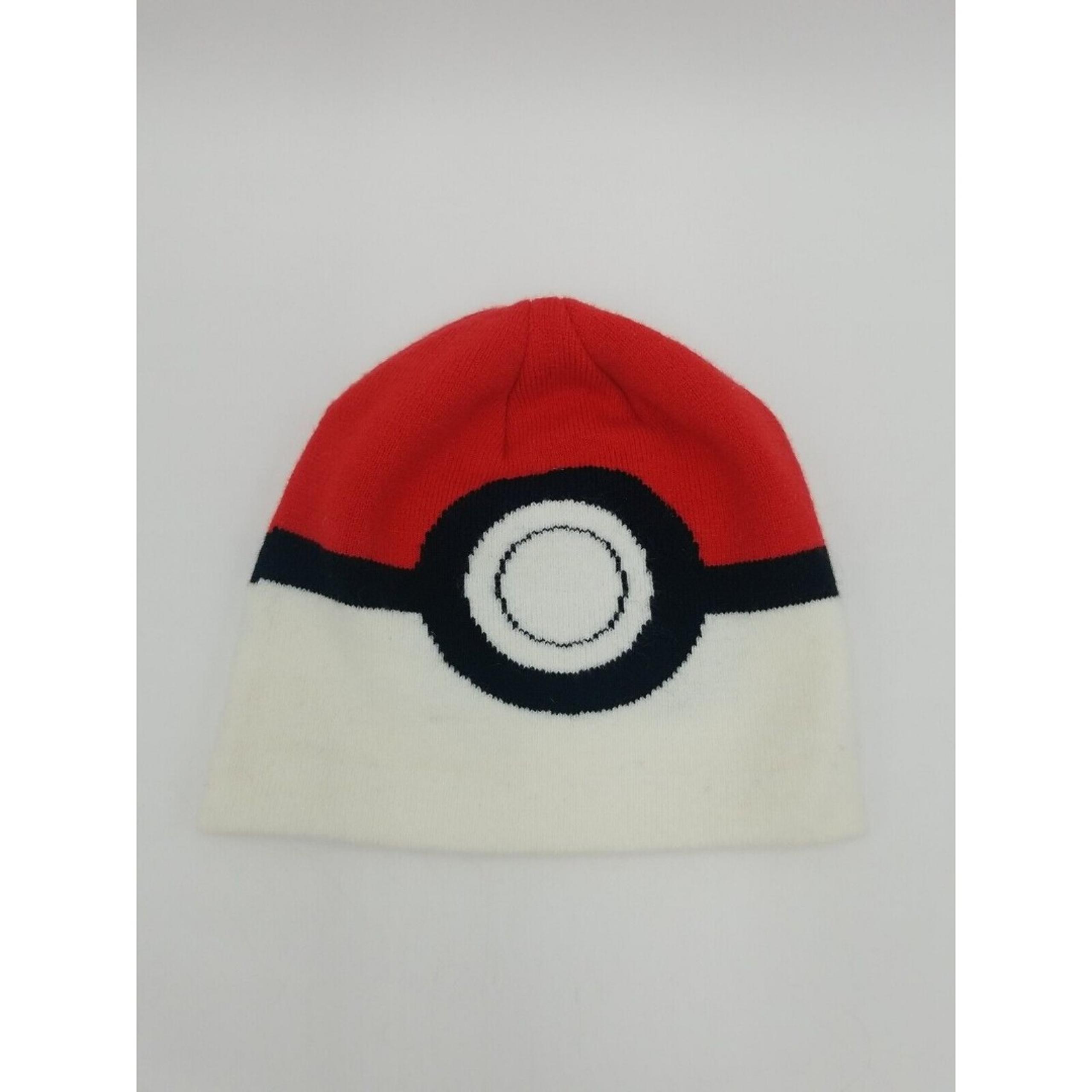 2014 Pokémon Poke Ball Beanie Hat One Size Fits Most Red Black White - Nintendo