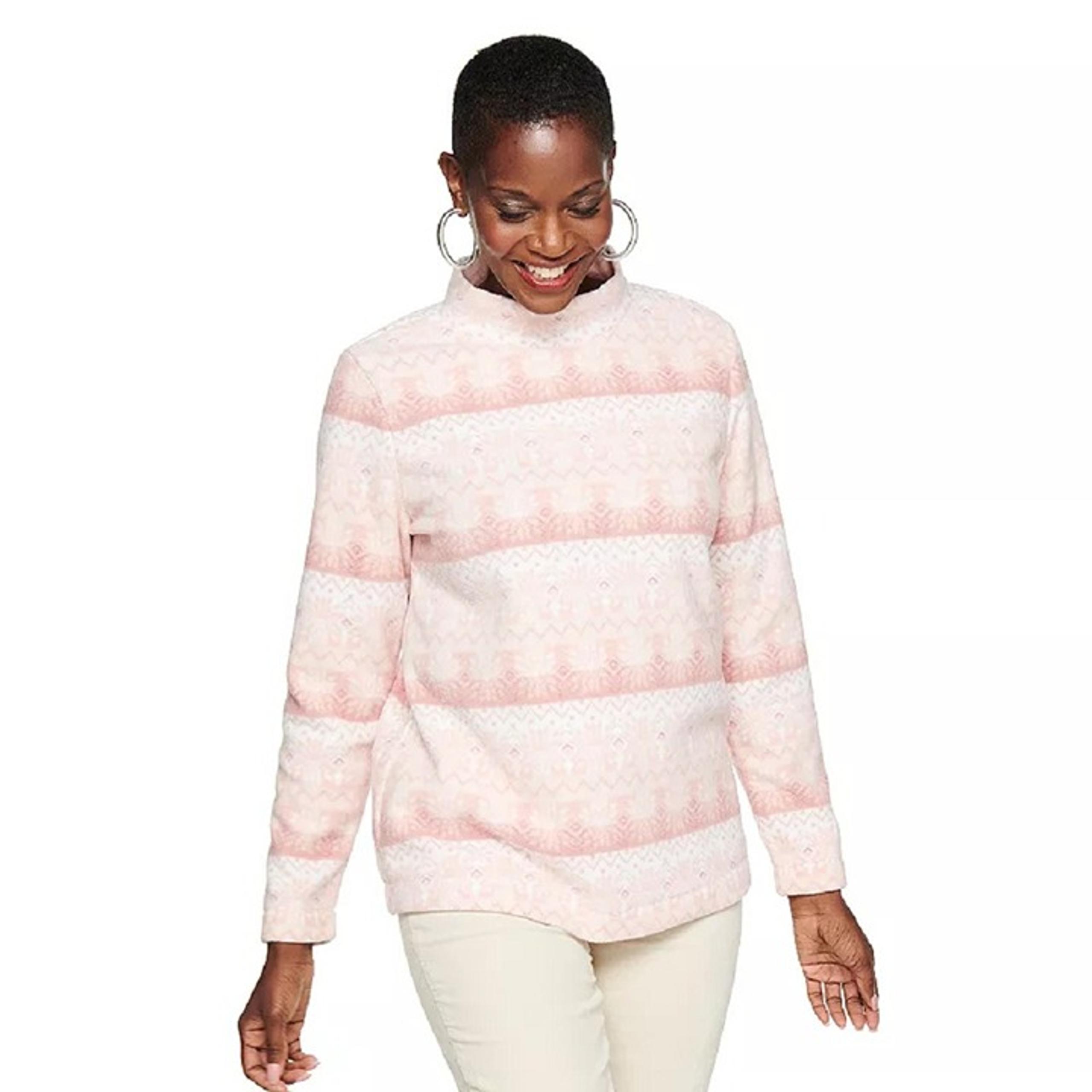Women's Croft & Barrow Microfleece Mockneck Sweatshirt Size Small Retail $36.00