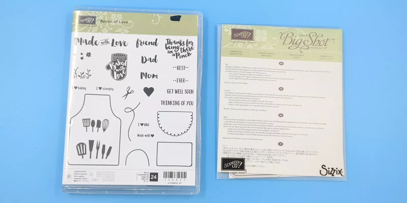 Stamping Up APRONS OF LOVE Stamp And Die Set Kitchen, Spoons, Bake