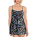 Swim Solutions Black Floral Paisley Swim Suit Dress Minimizer Plus Size 2X New!