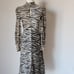 A.L.C Kennedy Animal Print Silk Two-Tone Midi Dress Long Sleeve Black Beige Sz.2