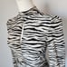 A.L.C Kennedy Animal Print Silk Two-Tone Midi Dress Long Sleeve Black Beige Sz.2