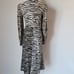 A.L.C Kennedy Animal Print Silk Two-Tone Midi Dress Long Sleeve Black Beige Sz.2