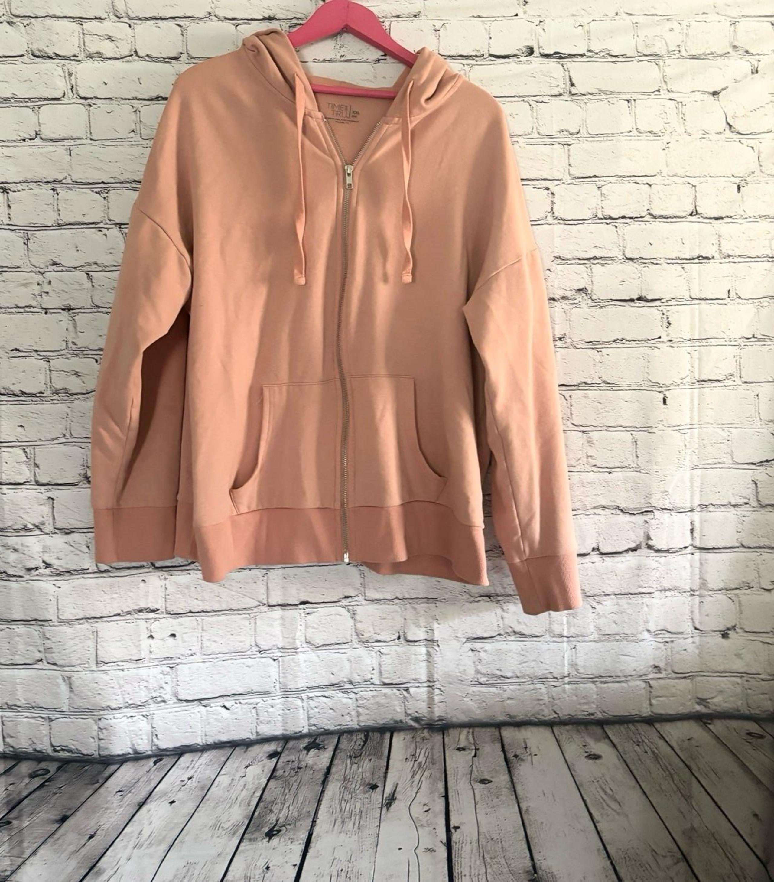 TIME & TRU. Pink zip hoodie. Size XXL