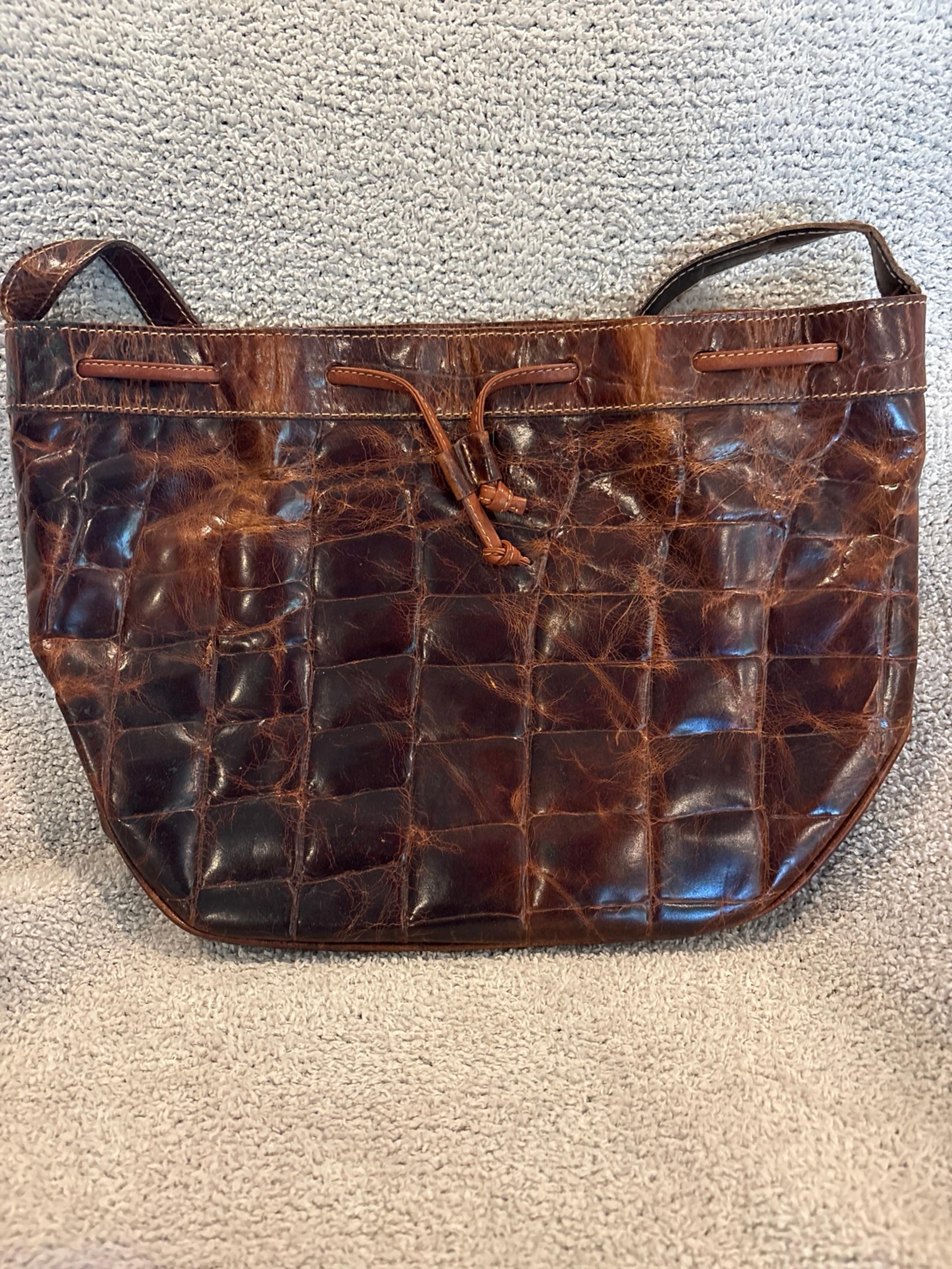 Vintage Furla brown leather shoulder bag crossbody